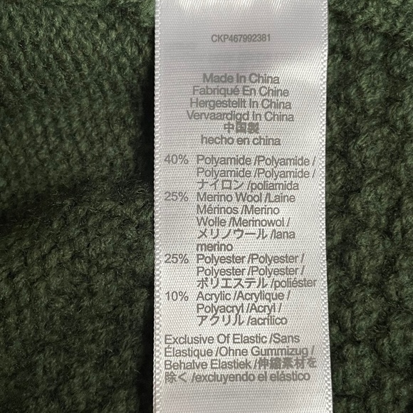 Madewell Cropped Boxy Turtleneck Sweater M Forest Green Minimalist Quiet Luxury - Picture 10 of 12